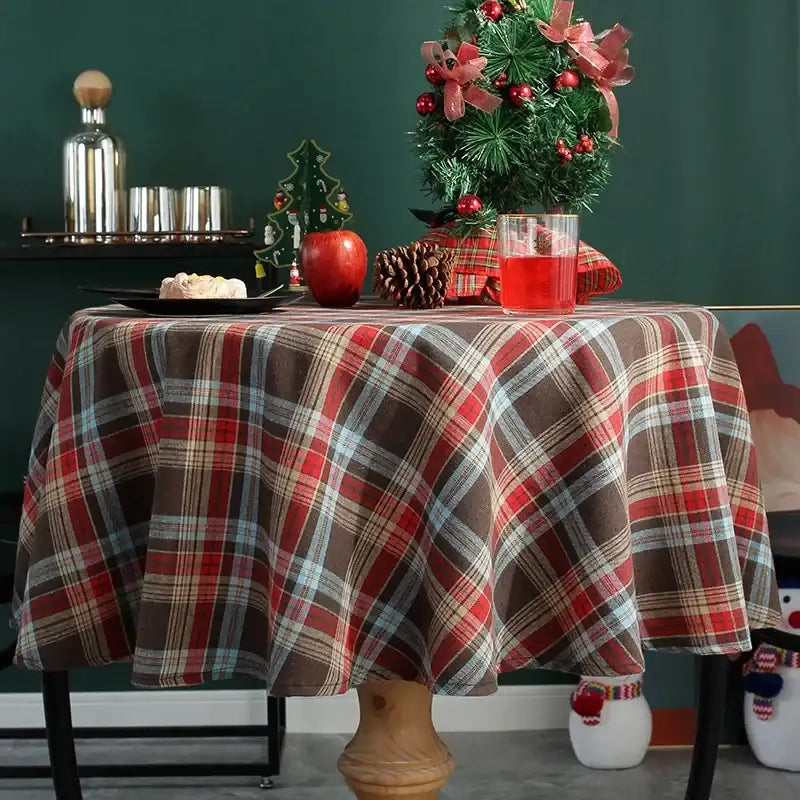 Nappe Rustique Ronde Univers Noël 