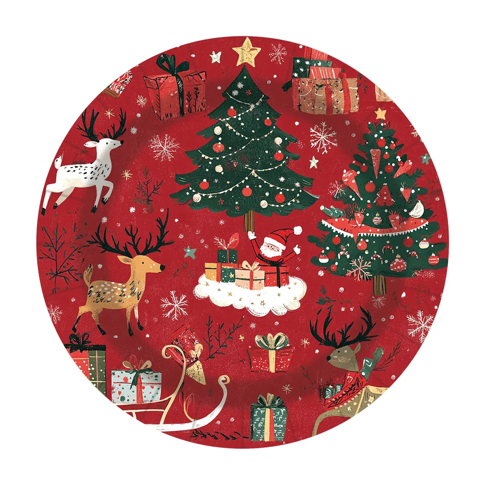 Vaisselle Jetable Rouge Univers Noël 
