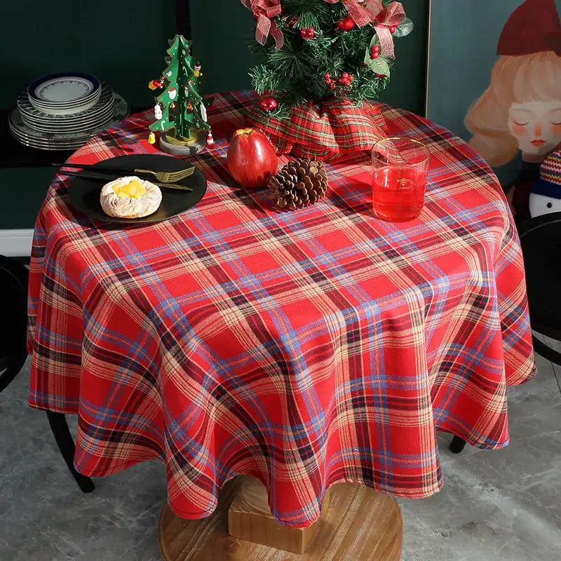 Nappe Rustique Ronde Univers Noël 