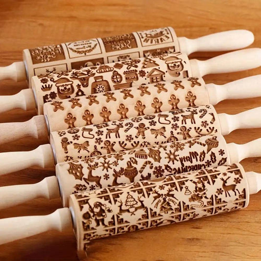 Rouleau à Pâtisserie Gravé - Univers Noël