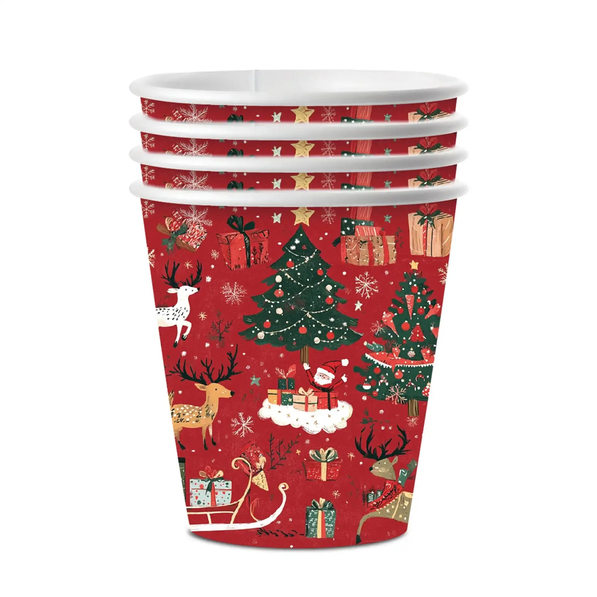 Vaisselle Jetable Rouge Univers Noël 