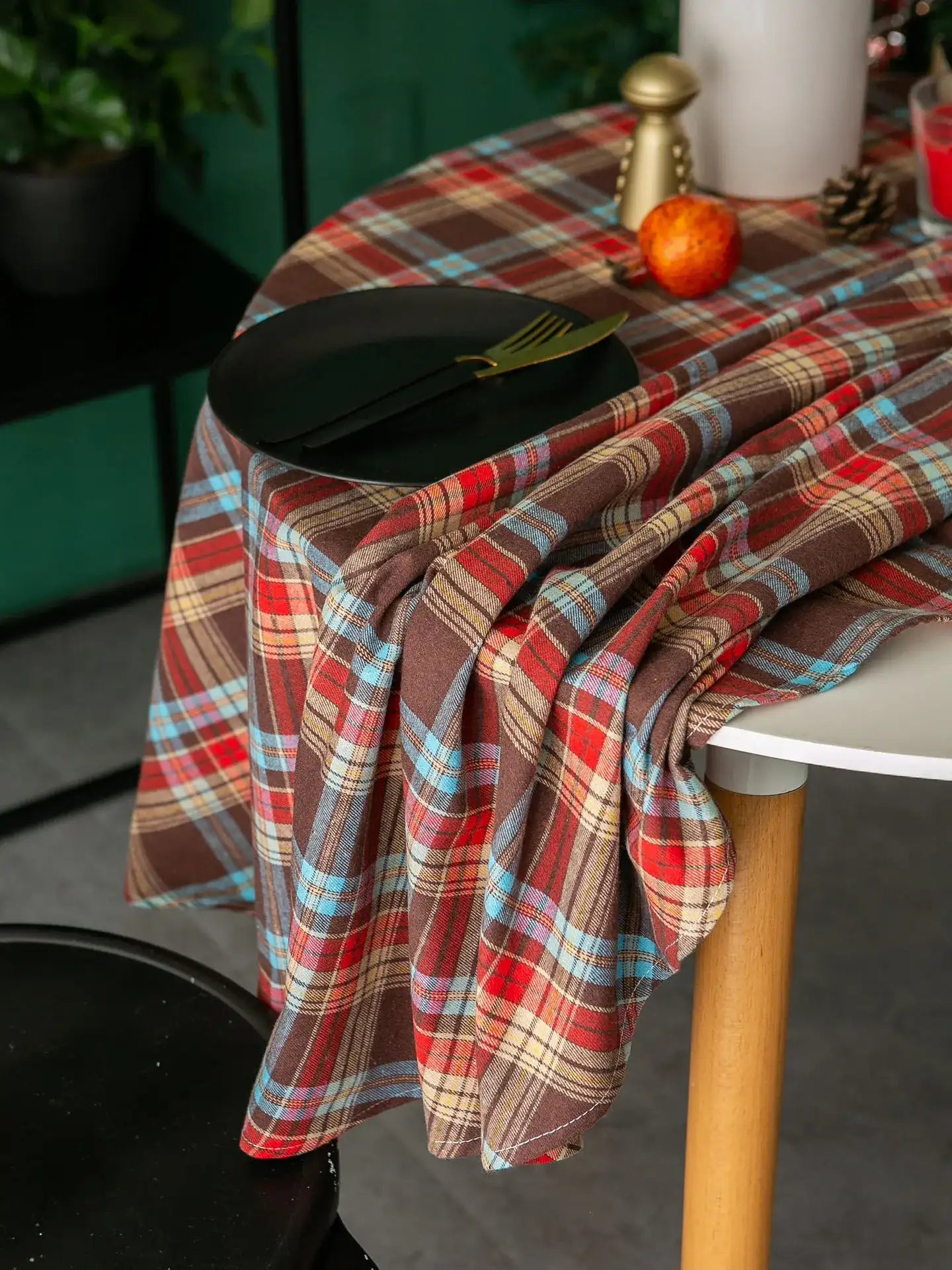 Nappe Rustique Ronde Univers Noël 