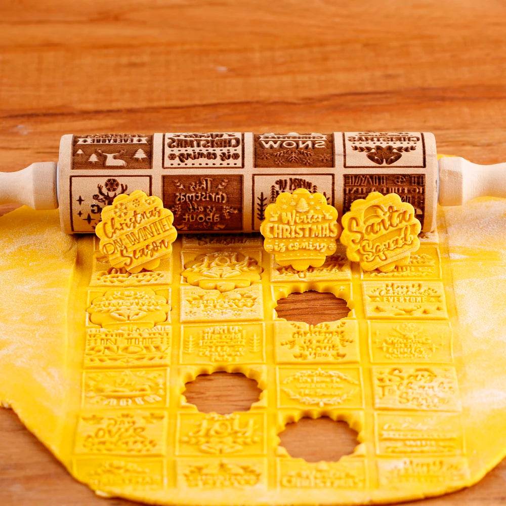 Rouleau à Pâtisserie Gravé - Univers Noël