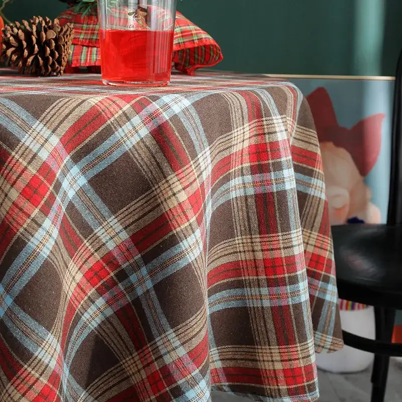 Nappe Rustique Ronde Univers Noël 