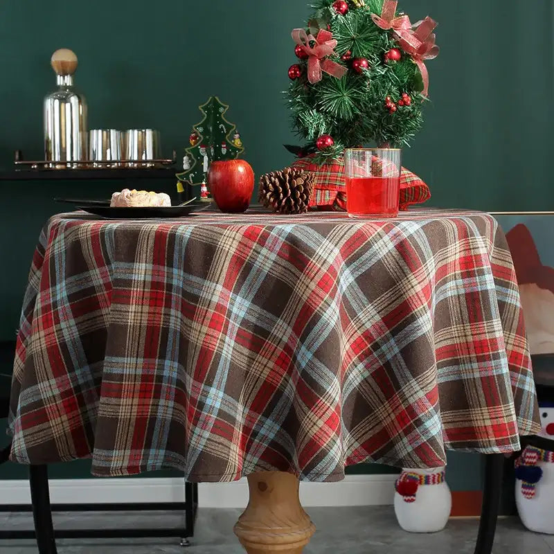 Nappe Rustique Ronde Univers Noël 