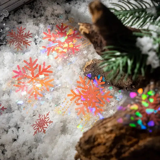Flocons Autocollants pour Fenêtre Hollographiques Univers Noël 