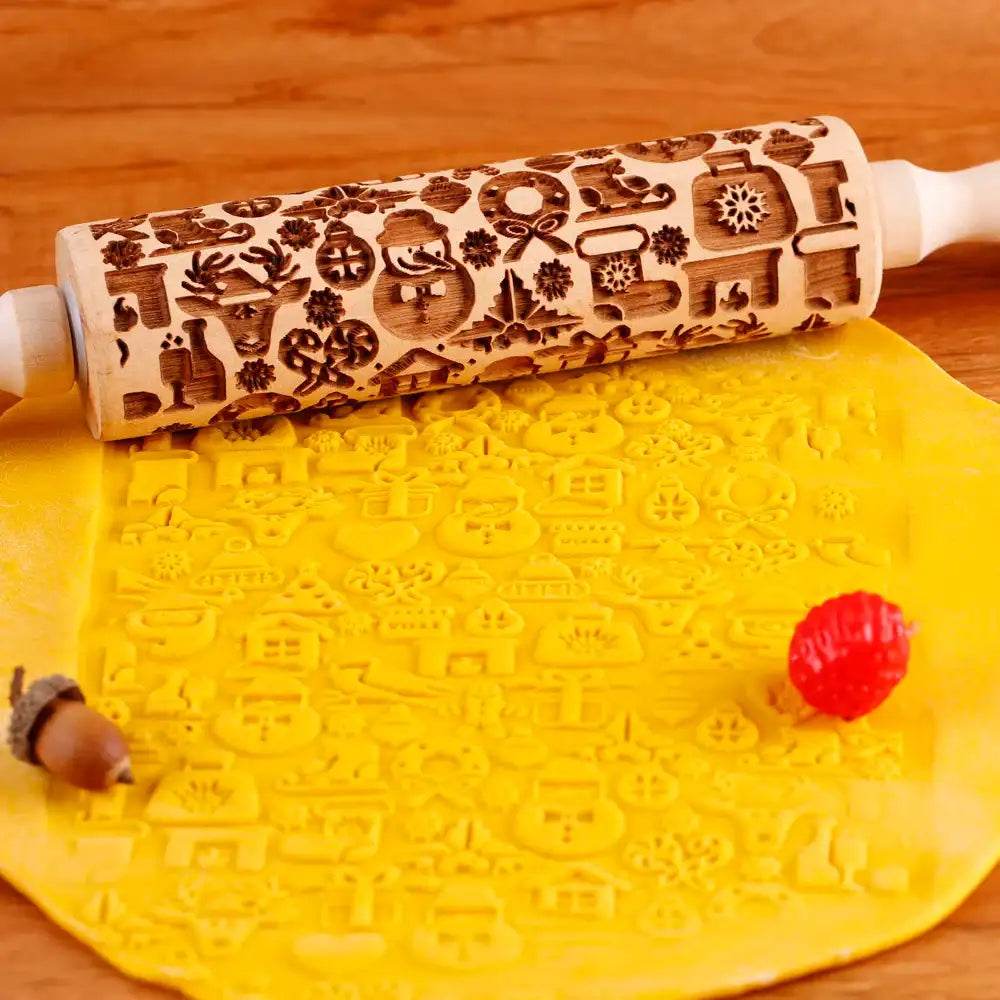 Rouleau à Pâtisserie Gravé - Univers Noël