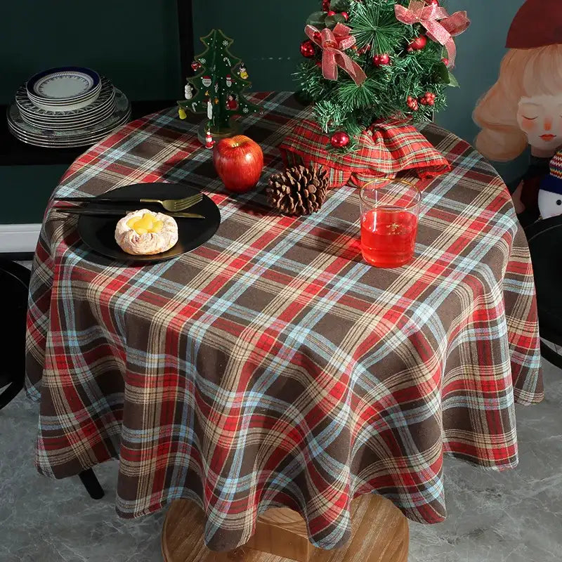 Nappe Rustique Ronde Univers Noël 
