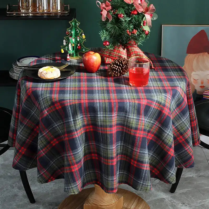 Nappe Rustique Ronde Univers Noël 