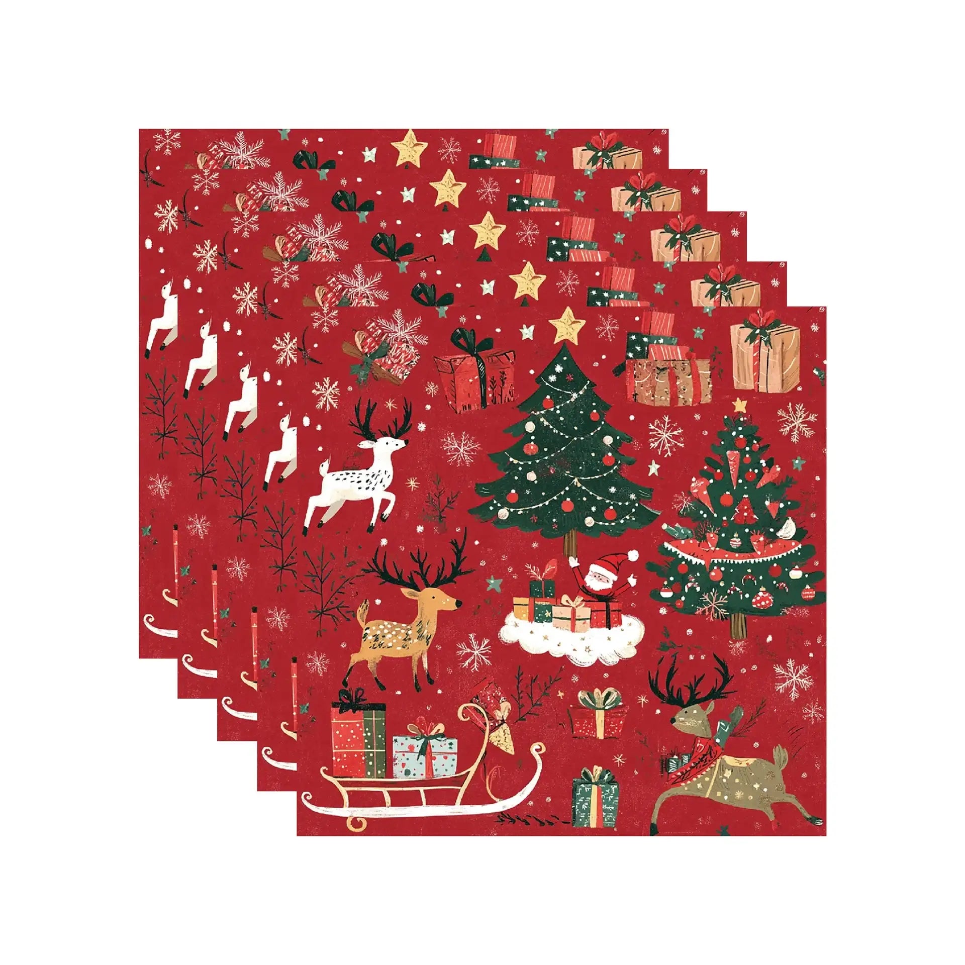 Vaisselle Jetable Rouge Univers Noël 