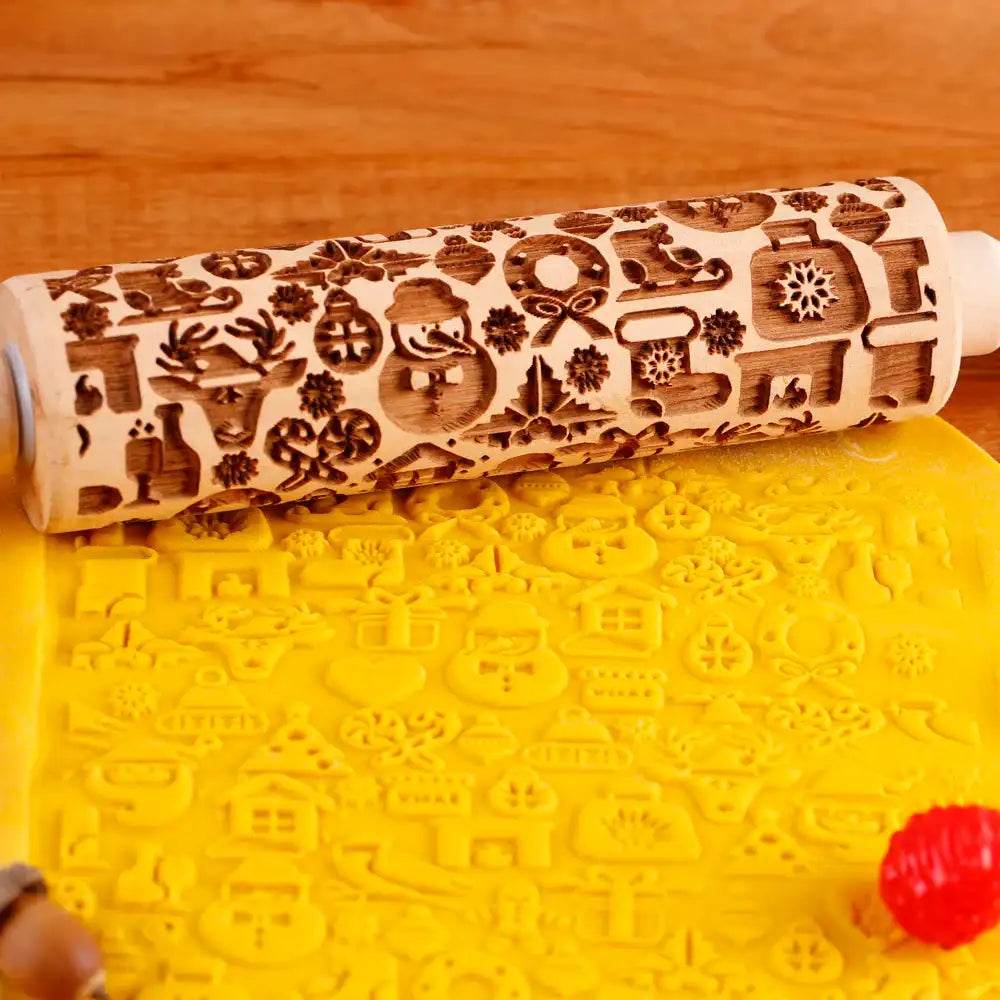 Rouleau à Pâtisserie Gravé - Univers Noël