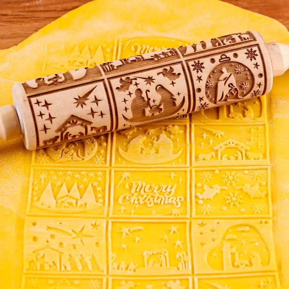 Rouleau à Pâtisserie Gravé - Univers Noël