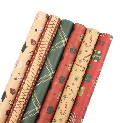 Papier pour Emballage de Cadeaux Univers Noël 